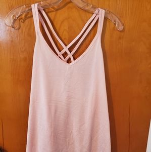Sz L Bally Pink Strappy Athletic Tank